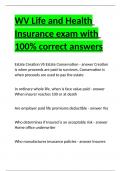 WV Life and Health Insurance exam with 100- correct answers