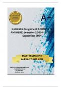 GGH2605 Assignment 2 COMPLETE ANSWERS) Semester 2 2024 - DUE 10 September 2024 ; 100% TRUSTED Complete, trusted solutions and explanations.