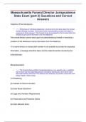 Massachusetts Funeral Director Jurisprudence  State Exam (part 2) Questions and Correct  Answers