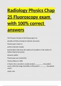 Radiology Physics Chap 25 Fluoroscopy exam with 100- correct answers.