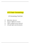 ATI Gerontology Final Quiz (3 Versions)  |Verified Document |Latest 2021