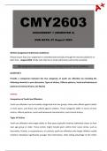 CMY2603 Assignment 1 (Detailed Answers) Semester 2 - Due 27 August 2024