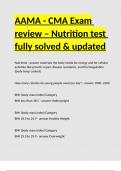 AAMA - CMA Exam review – Nutrition test fully solved & updated.