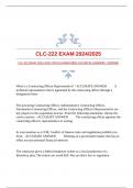 CLC-222 EXAM 2024/2025 WITH GUARANTEED ACCURATE ANSWERS |VERIFIED