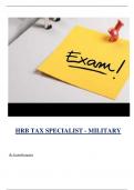 HRB TAX SPECIALIST - MILITARY ( Latest 2024 / 2025 ) Actual Questions and Answers 100% Correct