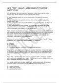 HESI PREP - HEALTH ASSESSMENT PRACTICE QUESTIONS