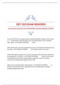 CBT 222 EXAM 2024/2025 EXAM WITH GUARANTEED ACCURATE ANSWERS |VERIFIED