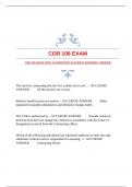 COR 106 EXAM WITH GUARANTEED ACCURATE ANSWERS |VERIFIED