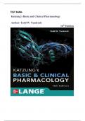 Test Bank- Katzung's Basic and Clinical Pharmacology, 16th Edition (Todd W. Vanderah, 2023) Latest Edition || All Chapters 