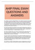 AHIP FINAL EXAM QUESTIONS AND ANSWERS