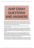 AHIP EXAM QUESTIONS AND ANSWERS