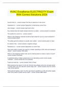   HVAC Excellence ELECTRICITY Exam With Correct Solutions 2024