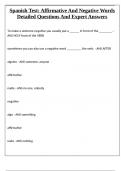 Spanish Test: Affirmative And Negative Words Detailed Questions And Expert Answers