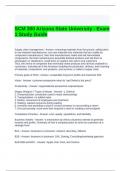 SCM 300 Arizona State University - Exam 1 Study Guide 2024