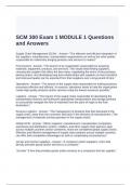 SCM 300 Exam 1 MODULE 1 Questions and Answers