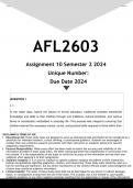 AFL2603 Assignment 1 (ENGLISH 10 ANSWERS) Semester 2 2024 - DISTINCTION GUARANTEED