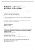  NUR257 Exam 2 Questions And Complete Correct Answers.