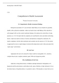 C350 Task1 .docx    C350  Comprehensive Health Assessment  Western Governors University  D. Comprehensive Health Assessment Findings  During the assessment of 37 year old male Adam Munoz, he was found to be generally healthy with no physical complaints. A