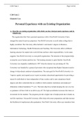 Case  Task 2 C200.docx    C200 Task 2  Elizabeth Case  Personal Experience with an Existing Organization  A.  Describe an existing organization with which you have had personal experience and its objective(s).  The organization that I have personal experi