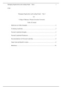 C 200 Task 1 Attempt 2.docx  C200  Managing Organizations and Leading People “ Task 1  AA  College of Business, Western Governors University  Table of Contents  Reflection on Clifton Strengths3  Evaluating Leadership6  Personal Leadership Strengths6  Pers