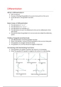 OCR MEI Mathematics: Year 1 (AS) Pure - Differentiation Cheat Sheet