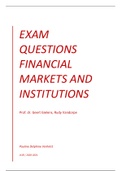 Financial markets and institutions - Example exam questions solved