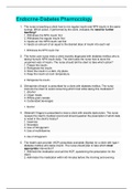 PHARMACOLO 510 Endocrine -Diabetes Quiz Pharmacology Answers