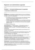 Administratieve Organisatie, H 1t/m4,  Jaar 1 Avans