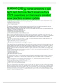 NURSING 2765 A nurse answers a call light and finds a client anxious.docx 2021 questions and answers solution new practice exams update 