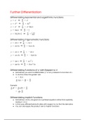 OCR MEI Mathematics: Year 2 Pure - Further Differentiation Cheat Sheet