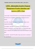 CISM - Information Security Program Management Practice Questions and Answers (100% Pass)