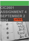 CIC2601 Assignment 4 (COMPLETE ANSWERS) 2024 - DUE 2 September 2024 ; 100% TRUSTED Complete, trusted solutions and explanations