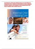 Test Bank For Maternal Child Nursing Care, 7th Edition by Shannon E. Perry, Marilyn J. Hockenberry, Mary Catherine Cashion, 9780323776714, All Chapters (1-50) UPDATED