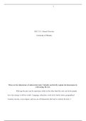 Structure and Functions of Organs2.doc    SOC/315: Cultural Diversity   University of Phoenix   What are the dimensions of cultural diversity? Identify and briefly explain the dimensions by referencing the text.   With age the pros can be experience while