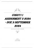 COS3711 ASSIGNMENT 3 2024 - DUE 9 SEPTEMBER 2024 QUESTIONS WITH COMPLETE ANSWERS