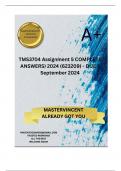 TMS3704 Assignment 5 COMPLETE ANSWERS) 2024 (623209) - DUE 2 September 2024 ; 100% TRUSTED Complete, trusted solutions and explanations. 