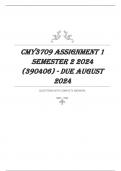 CMY3709 Assignment 1 Semester 2 2024 (390406) - DUE August 2024