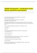 CBSPD Sterilization - Certification Exam Review questions and answers.