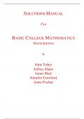 Solutions Manual for Basic College Mathematics 9th Edition By John Tobey, Jeffrey Slater, Jennifer Crawford, Jamie Blair, Anne Fischer (All Chapters, 100% Original Verified, A+ Grade)