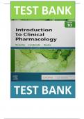 TEST BANK FOR Introduction to Clinical Pharmacology 10th Edition by Constance G Visovsky , ISBN: 9780323755351 |COMPLETE TEST BANK| Guide A+