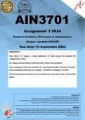 AIN3701 Assignment 3 COMPLETE ANSWERS) 2024 (592440)- DUE 10 September 2024