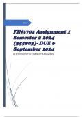 FIN3702 Assignment 1 Semester 2 2024 (355803)- DUE 6 September 2024