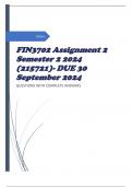 FIN3702 Assignment 2 Semester 2 2024 (215721)- DUE 30 September 2024