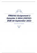 FIN3702 Assignment 2 Semester 2 2024 (215721)- DUE 30 September 2024