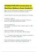 STRAIGHTERLINE Introduction to Nutrition Midterm Exam Graded A |Latest 2024/2025