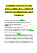 AROMA101 - Practice Exams AND Final Exam | Questions and Correct Answers | Latest Update 2024/2025 | Graded A+