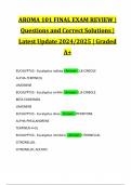 AROMA 101 FINAL EXAM REVIEW | Questions and Correct Solutions | Latest Update 2024/2025 | Graded A+