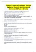 General crane safety Exam Review Updated Correct Questions and Answers 100% A+ Graded