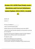 Aroma 101 ACHS Final Study exam | Questions and Correct Solutions | Latest Update 2024/2025 | Graded A+