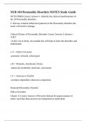 NUR 410 Personality Disorders NOTES Study Guide